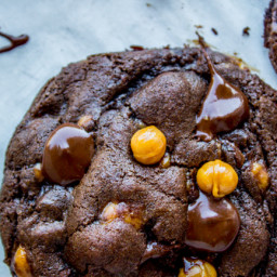 Double Chocolate Cookies with Caramel Bits
