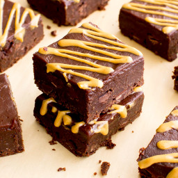 Double Chocolate Frosted Peanut Butter Brownies (Vegan, Gluten Free, Dairy-