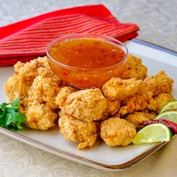 Double Crunch Popcorn Shrimp with Chili Lime Dipping Sauce
