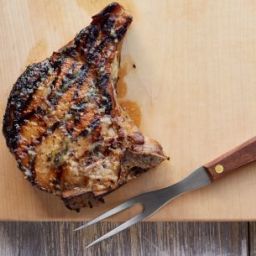 Double-Cut Pork Chops with Garlic Butter