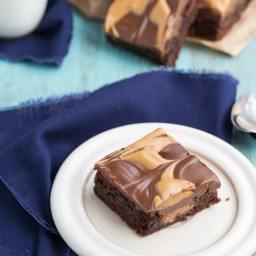 Double-Layered Peanut Butter Cup Brownies
