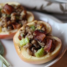 Double Pork and Sage Stuffed Baked Apples
