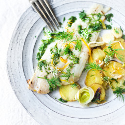 Dover Sole with Lemon, Dill and Leeks