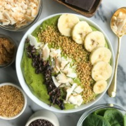 Dreamy Mint Cacao Chip Smoothie Bowl (low glycemic, vegan)