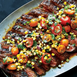 Dry-Rubbed Flank Steak with Grilled Corn Salsa