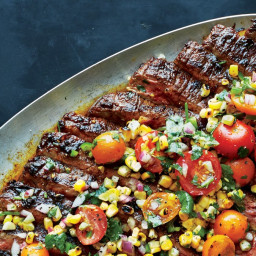 Dry-Rubbed Flank Steak with Grilled Corn Salsa