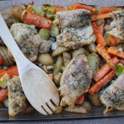 Dry Ranch Chicken, Potatoes, Leeks, and Carrots