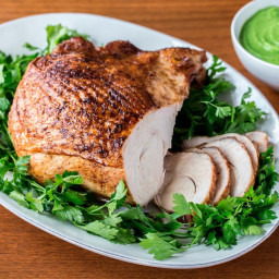 Duck-Fat Turkey Breasts with Green Onion Puree