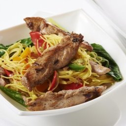 Duck Mini Fillets with Pak Choi, Noodles and Soy