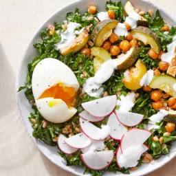 Dukkah-Spiced Vegetable & Farro Bowls with Soft-Boiled Eggs