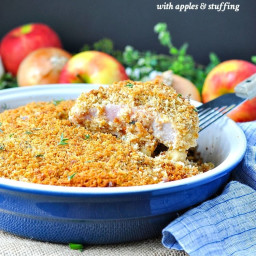 Dump-and-Bake Boneless Pork Chops with Apples and Stuffing