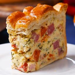 Easter Savory Pie (Pizza Rustica) Recipe by Tasty