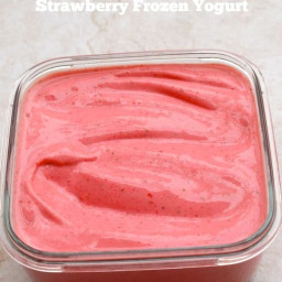 Easy 3-Ingredient Non-Fat Strawberry Frozen Yogurt Recipe