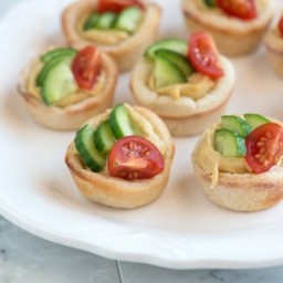 Easy Appetizer - Hummus Cups With Cucumber and Tomato