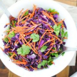 Easy Asian slaw with red cabbage and carrot