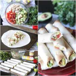 Easy Baked Chicken and Avocado Taquitos