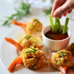 Easy Baked Stuffed Shrimp with Crabmeat & Ritz crackers.