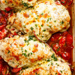 Easy Balsamic Baked Chicken Breast With Mozzarella Cheese