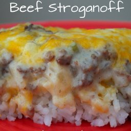 Easy Beef Stroganoff w/ Rice and Cheese