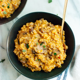 Easy Brown Rice Risotto with Mushrooms