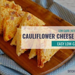 Easy Cauliflower Low-Carb Cheese Bread — With Bacon (optional)