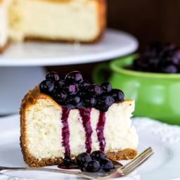 Easy Cheesecake Recipe with Blueberry Topping (No Water Bath)
