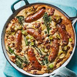 Easy cheesy mustard toad-in-the-hole with broccoli