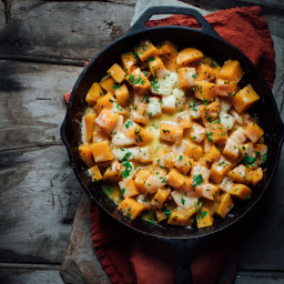 easy cheesy stove top butternut squash