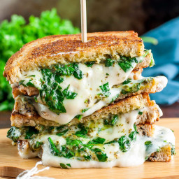 Easy Cheesy Vegan Spinach Pesto Grilled Cheese