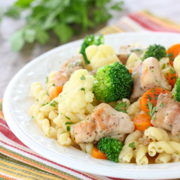 Easy Chicken, Broccoli, Cauliflower and Carrots in a Velvety Sauce