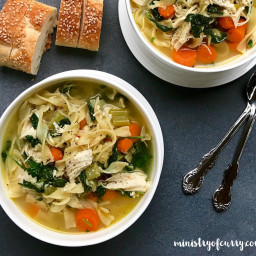 easy chicken noodle soup with kale -Instant Pot