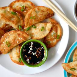 Easy Chicken Potstickers with Soy Dipping Sauce