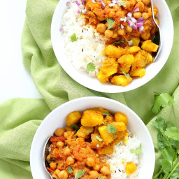 Easy Chickpea Curry Spiced Potato Bowl