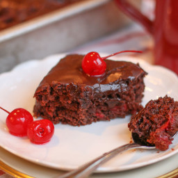 Easy Chocolate Cherry Sheet Cake
