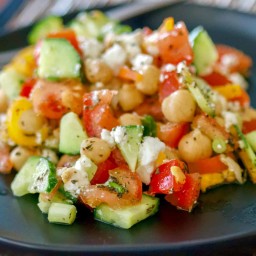 Easy Chopped Chickpea Salad With Feta And Mint