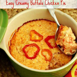 Easy Creamy Buffalo Chicken Pie (grain free)