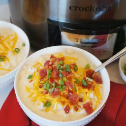 Easy Crockpot Potato Soup with Frozen Hash Browns