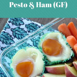 Easy Egg Muffins with Pesto and Ham (GF with DF options)