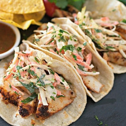 Easy Fish Tacos {with spicy slaw}