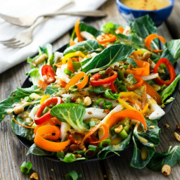 Easy, Fresh Bok Choy Salad Recipe with Asian Ginger Salad Dressing