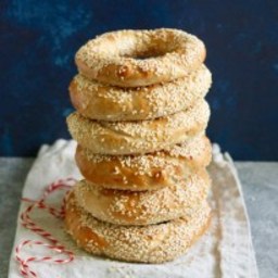 Easy Greek Bread Rings with Sesame Seeds (Koulouria)