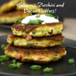 Easy Halloumi, Zucchini and Bacon Fritters (Gluten Free)