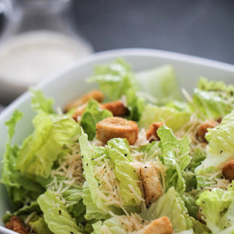Easy Homemade Caesar Salad and Dressing (Without Anchovies) Recipe