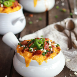 Easy Jalapeno Chicken Chili and Cheddar Polenta Pot Pies