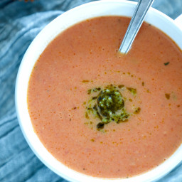 Easy Keto Tomato Basil Soup - Low Carb