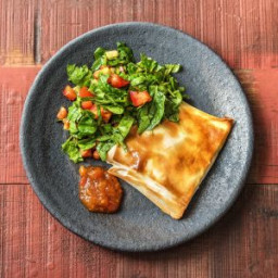 Easy Lamb & Pine Nut Filo Parcels with Salad & Tomato Chutney