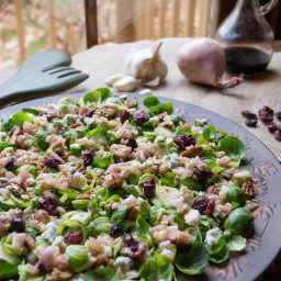 Easy Low Carb Pecan Cranberry Brussels Sprout Salad