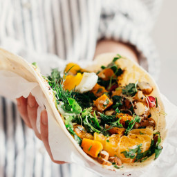 Easy Lunch Wrap with Sweet Potato, Hummus and Egg