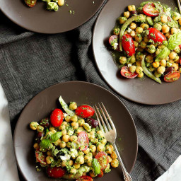 Easy Mediterranean Pesto Chickpea Salad