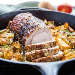 Easy One Pan Maple Glazed Pork with Apples & Onions